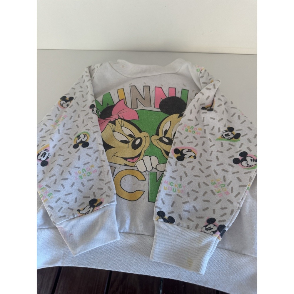Vtg 80's 90's Mickey Minnie Sweatshirt Kids Size 4 Made In USA AMI WALT DISNEY